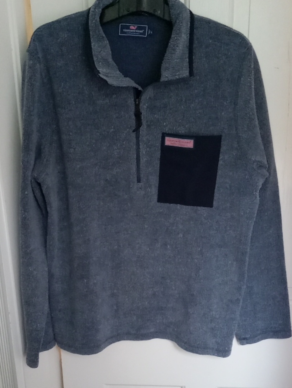 Vineyard Vines Mountain Fleece 1/2 Zip Pullover Sweater Size Large Blue Men's